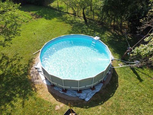 Басейн Intex 26756NP Prism Ultra Frame, С филтрираща помпа, стълба и подложка, 6.1 м x 1.32 м