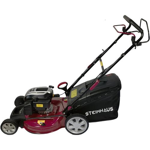 Бензинова косачка за трева, самоходна, Steinhaus PRO-GLM510, 171cc, 4.1HP, ширина на косене 51 cm, 7 нива на косене, височина на косене 25-75 mm, 60 L колекторна торба, косене/събиране/мулчиране Бензинова косачка за трева, самоходна, Steinhaus PRO-GLM510, 171cc, 4.1HP, ширина на косене 51 cm, 7 нива на косене, височина на косене 25-75 mm, 60 L колекторна торба, косене/събиране/мулчиране