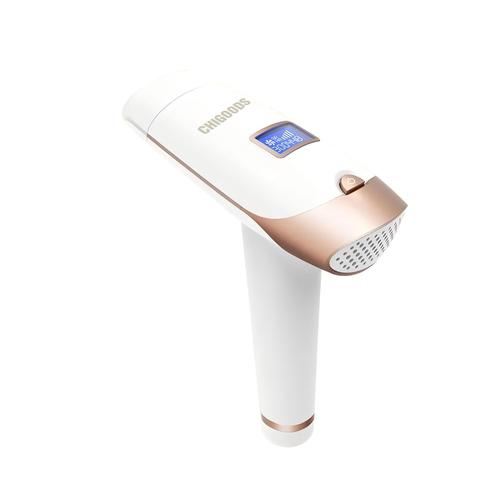 Chigoods IPL епилатор, за безболезнено окончателно премахване на космите, IPL технология, 5 нива на интензивност, за мъже и жени, сензор за кожа SmartSkin, автоматичен режим, с дисплей, 300 000 импулса
