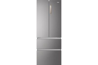 Двукрилен хладилник Side by side Haier HB17FPAAA, French Door, 446 л, Total No Frost, Инверторен мотор, My Zone, LED дисплей, Super Cooling, Super Freezing, Клас E, H 190 см, Inox