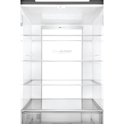 Двукрилен хладилник Side by side Haier HB17FPAAA, French Door, 446 л, Total No Frost, Инверторен мотор, My Zone, LED дисплей, Super Cooling, Super Freezing, Клас E, H 190 см, Inox