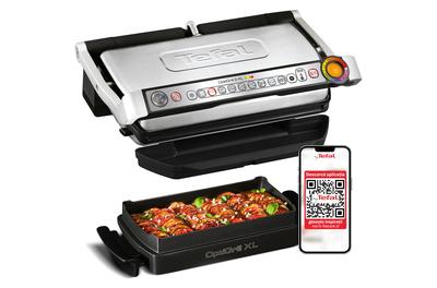 Електрическа скара Tefal GC724D12 OptiGrill+ XL Snacking & Baking, 2000W, 9 програми за готвене, Индикатор за ниво на готвене, Сваляеми плочи, Сребрист