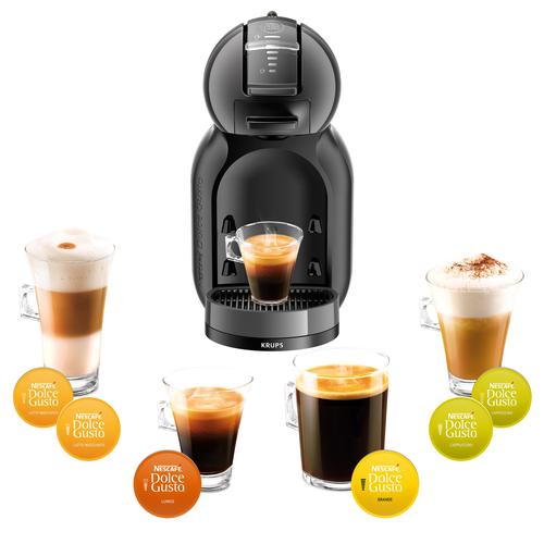 Еспресо машина с капсули KRUPS NESCAFE® Dolce Gusto® Mini Me KP123810, Налягане 15 бара, 1500W, Капацитет на резервоара 0.8 л, Функция Eco, Сив