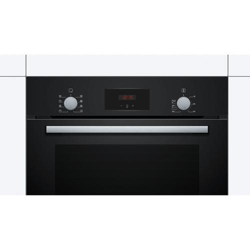 Фурна за вграждане Bosch HBF153EB0, Електрически, 66 л, EcoClean Direct Самопочистваща се скара, Телескопична опора, 3D конвекция, Клас A, Черен/Сребрист