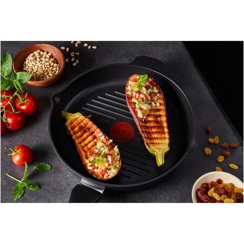 Грил тиган Tefal XL Force, 26 см, титаниево незалепващо покритие, лят ръб, термоиндикатор Thermo Signal, черен