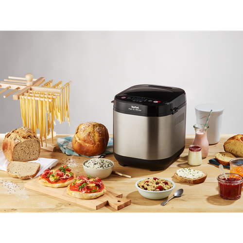Хлебопекарна Tefal Pain & Délices PF240E38, 700 W, 1000 гр, 20 програми, Черна/Сребриста