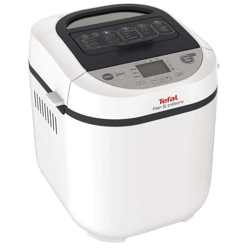 Хлебопекарна Tefal Pain et Tresors PF250135, 700 W, 3 настройки, 20 програми, 28 рецепти, Таймер, Бяла/Черна