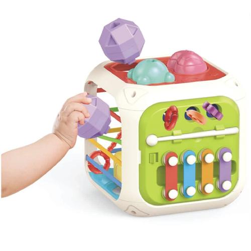 Интерактивна играчка Mappy Cube със занимания 6in1, С форми за сортиране