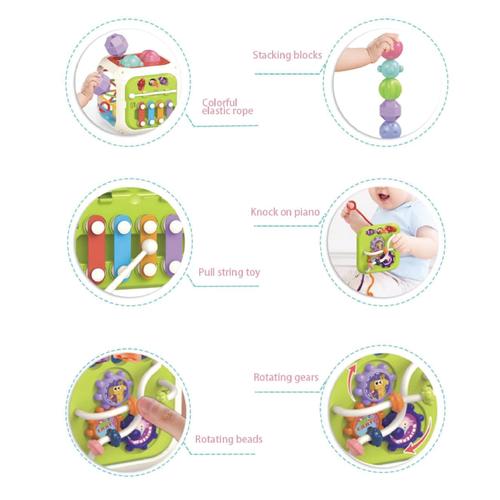 Интерактивна играчка Mappy Cube със занимания 6in1, С форми за сортиране