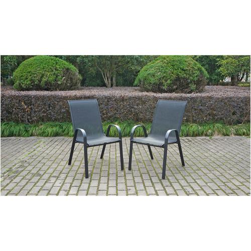 Комплект 2 градински стола Kring Bruxelles, Метал, 72.5x55.5x92.5 см, Черен