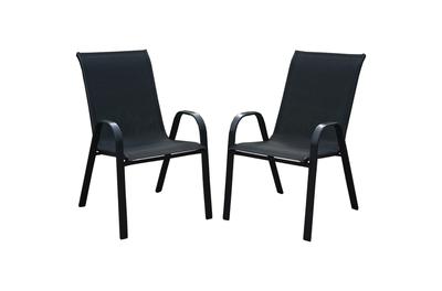 Комплект 2 градински стола Kring Bruxelles, Метал, 72.5x55.5x92.5 см, Черен