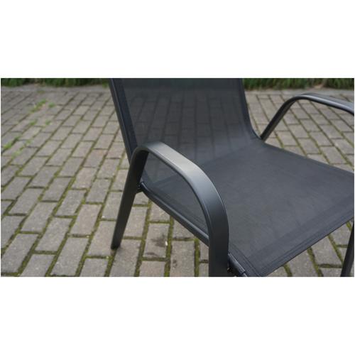 Комплект 2 градински стола Kring Bruxelles, Метал, 72.5x55.5x92.5 см, Черен