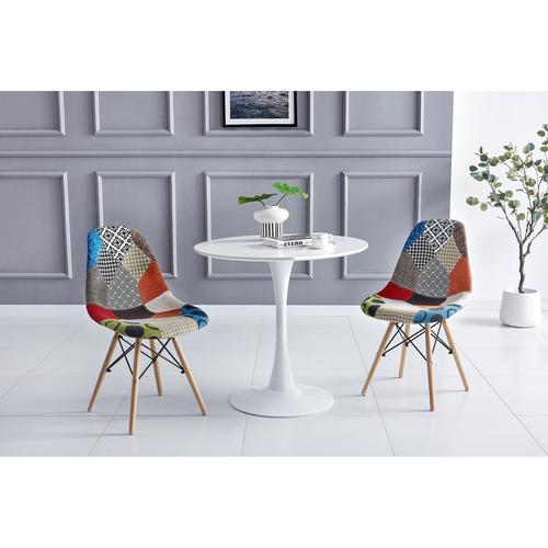 Комплект 4 стола Kring Kai Circle, Модел Patchwork, Материал текстил/дърво, Многоцветен