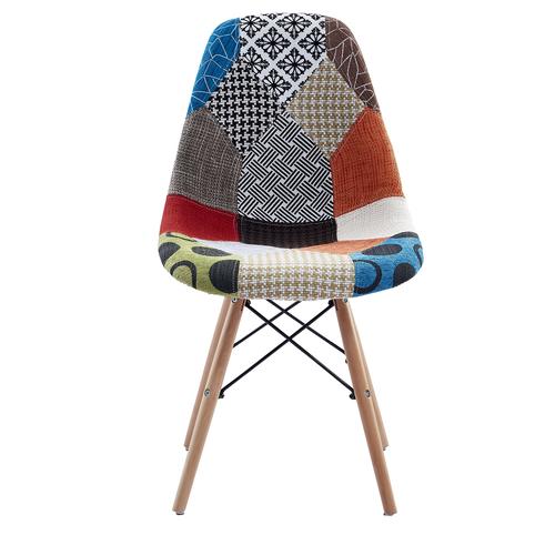 Комплект 4 стола Kring Kai Circle, Модел Patchwork, Материал текстил/дърво, Многоцветен