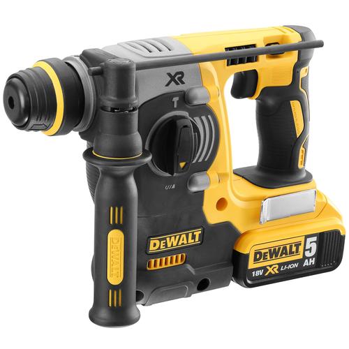 Комплект 7 инструмента DeWALT DCK755P3T, 18V XR, Безчетков, Бормашина DCD796, Отвертка DCF887, Перфоратор DCH273, Ъглошлайф DCG405, Циркуляр DCS570, Осцилиращ трион DCS355, Пробивен трион DCS334, 3x 5 Ah батерии, Куфари TSTAK