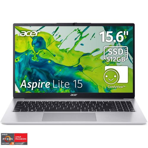 Лаптоп Acer Aspire Lite 15 AL15-41P-R7LQ, AMD Ryzen™ 3 5300U до 3.80 GHz, 15,6" , Full HD, IPS 16GB DDR4 RAM, 512GB SSD, AMD Radeon™ Graphics, No OS, Light Silver