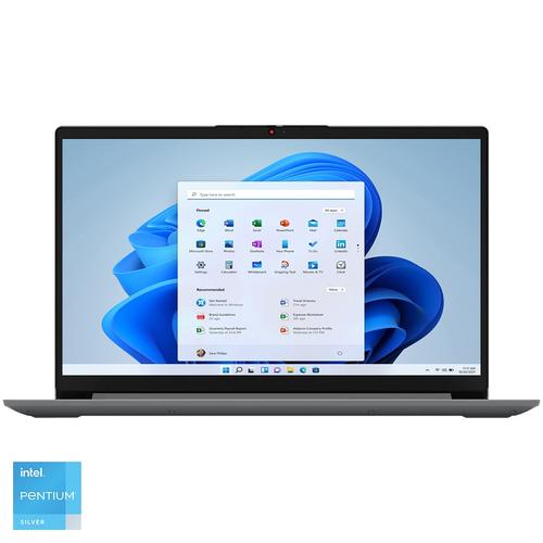Лаптоп Lenovo IdeaPad 1 15IJL7, Intel® Pentium® Silver N6000, 15.6", Full HD, 4GB DDR4, 128GB eMMC, Intel® UHD Graphics, Windows® 11 Home in S mode, Cloud Grey