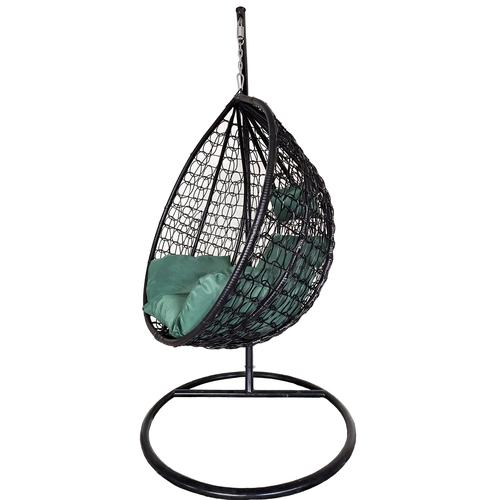 Люлка Heinner Linea, 115x68x108/195 см, Стомана/Синтетичен ратан, Антрацитно сив/Зелен