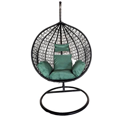 Люлка Heinner Linea, 115x68x108/195 см, Стомана/Синтетичен ратан, Антрацитно сив/Зелен