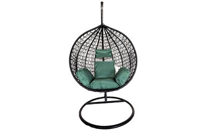 Люлка Heinner Linea, 115x68x108/195 см, Стомана/Синтетичен ратан, Антрацитно сив/Зелен