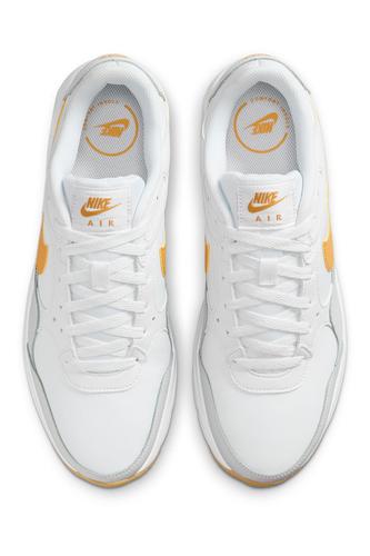 Nike, Спортни обувки Air Max с кожа, Бял/Светло сив/Оранжев Nike, Спортни обувки Air Max с кожа, Бял/Светло сив/Оранжев