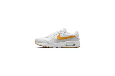 Nike, Спортни обувки Air Max с кожа, Бял/Светло сив/Оранжев