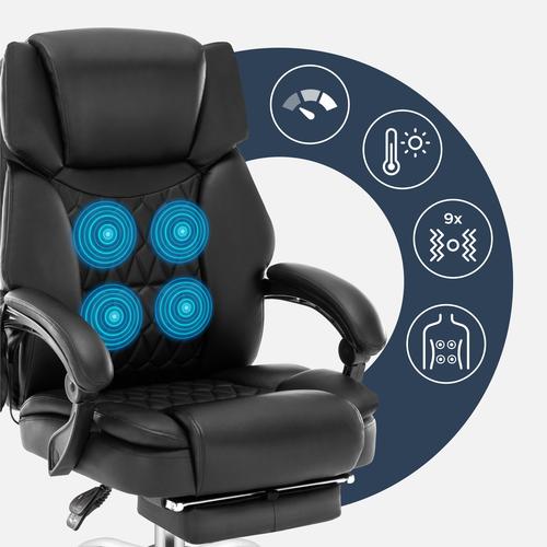 Офис стол Mark Adler Boss 6.0, Поставка за крака, Въртене на 360°, черен, 120 cm