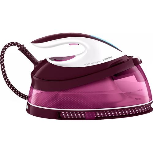 Парогенератор Philips PerfectCare Compact GC7842/40, 2400W, 6,5 бара, Непрекъсната парна струя 120 гр/мин, Парна струя 400 гр, Гладеща плоча SteamGlide, OptimalTemp, Резервоар 1,5 л, Система за отстраняване на котлен камък Smart Calc Clean