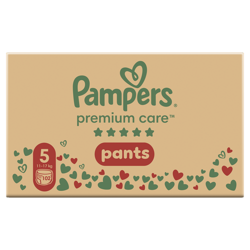 Пелени-гащички Pampers Premium Care Pants XXL Box Размер 5, 12-17 кг, 102 броя