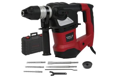 Перфоратор Steinhaus PRO-RH1800, 1800 W, 820 об/мин, 7J, Патронник SDS-Plus, 4 функции, Kitbox + 3 бургии, Длето, Шило