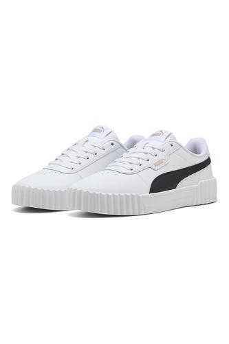 Puma, Кожени спортни обувки Carina 3.0 с еко кожа, Бял, Черен, 5 Puma, Кожени спортни обувки Carina 3.0 с еко кожа, Бял, Черен, 5