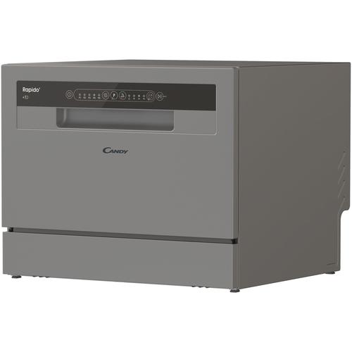 Съдомиялна Candy Rapido CP 6E51LS, Компактна, 6 комплекта, 5 програми, Клас Е, Отложен старт, Кратка програма 35', 55 см, Сребрист