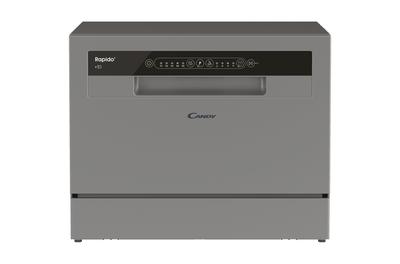 Съдомиялна Candy Rapido CP 6E51LS, Компактна, 6 комплекта, 5 програми, Клас Е, Отложен старт, Кратка програма 35', 55 см, Сребрист