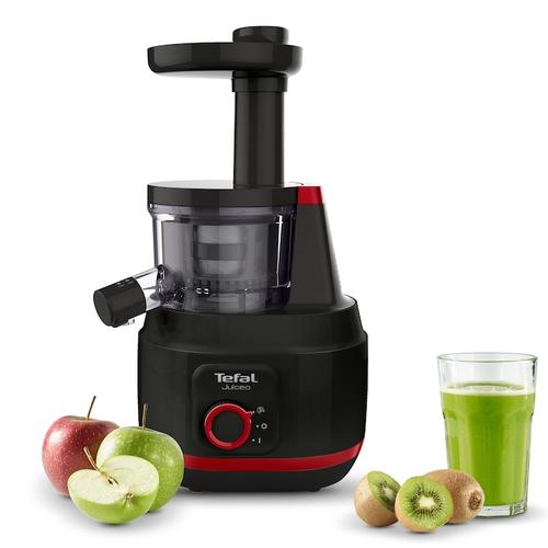 Сокоизстисквачка Tefal ZC150838 Juiceo, 150 W, Бавнооборотна, Студено пресоване, 1 филтър, Червен/Черен