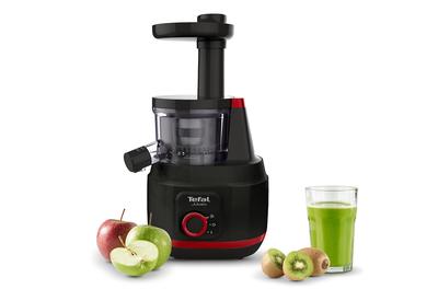 Сокоизстисквачка Tefal ZC150838 Juiceo, 150 W, Бавнооборотна, Студено пресоване, 1 филтър, Червен/Черен