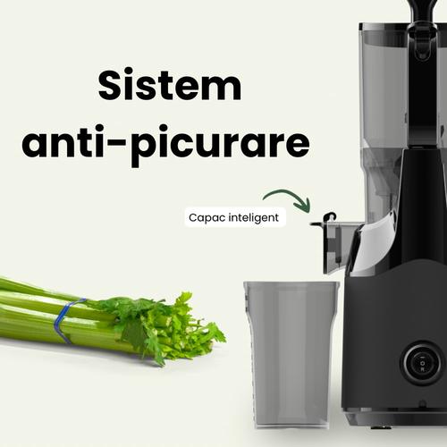 Сокоизстисквачка за плодове и зеленчуци COOK-IT Slowjuicer XL чрез студено пресоване, Мощност 250W, Шпиндел с охлюв, Антикапкова, Антиокислителна, 1L резервоар за сок - 900 ml резервоар за пулпа, Запазва витамини и минерали, Черен Сокоизстисквачка за плодове и зеленчуци COOK-IT Slowjuicer XL чрез студено пресоване, Мощност 250W, Шпиндел с охлюв, Антикапкова, Антиокислителна, 1L резервоар за сок - 900 ml резервоар за пулпа, Запазва витамини и минерали, Черен