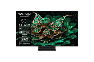 Телевизор TCL MiniLed 50C7K, 50" (126 см), Smart Google TV, 4K Ultra HD, 100Hz, Клас F (Модел 2025)