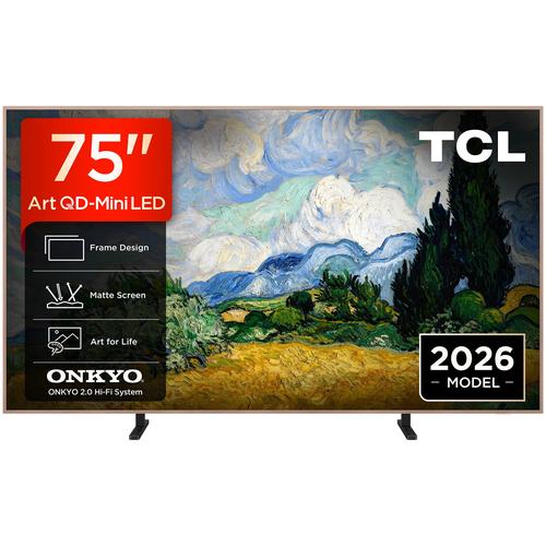 Телевизор TCL MiniLed Art 75A400 Pro, 75" (189 см), Smart Google TV, 4K Ultra HD, 144Hz, Клас E (Модел 2026)