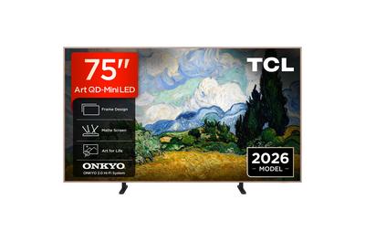Телевизор TCL MiniLed Art 75A400 Pro, 75" (189 см), Smart Google TV, 4K Ultra HD, 144Hz, Клас E (Модел 2026)