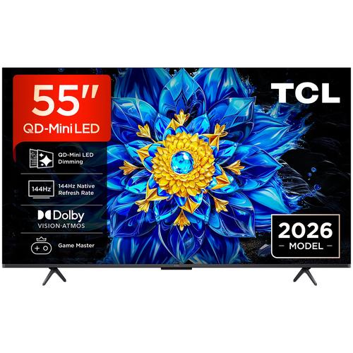 Телевизор TCL QD-MiniLed 55P8L, 55" (139 см), Smart Google TV, 4K Ultra HD, 144Hz, Клас F (Модел 2026)