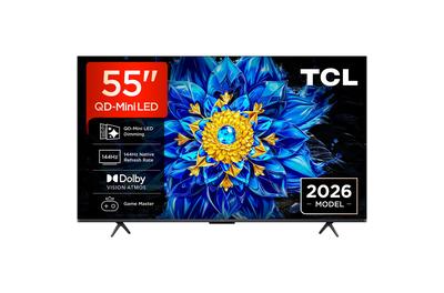 Телевизор TCL QD-MiniLed 55P8L, 55" (139 см), Smart Google TV, 4K Ultra HD, 144Hz, Клас F (Модел 2026)
