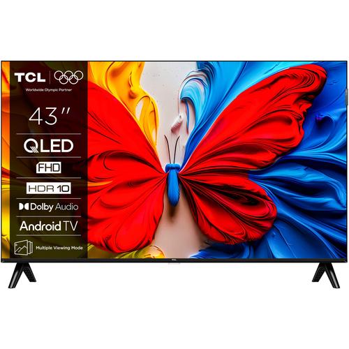 Телевизор TCL QLED 43S5K, 43"(108 см), Smart Android TV, Full HD, Клас F (Модел 2025)