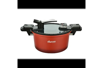 Тенджера под налягане Amercook, 5 л, Червен, Индукционна