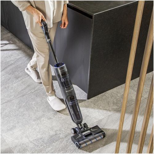 Вертикална прахосмукачка 2 в 1 Rowenta X-Clean 4 GZ5037WO, 200W, Засмукване и миене, 425 RPM, Автономия 50 мин, Съвместима с препарати, Станция за зареждане с поставка за аксесоари, Сив/Черен Вертикална прахосмукачка 2 в 1 Rowenta X-Clean 4 GZ5037WO, 200W, Засмукване и миене, 425 RPM, Автономия 50 мин, Съвместима с препарати, Станция за зареждане с поставка за аксесоари, Сив/Черен