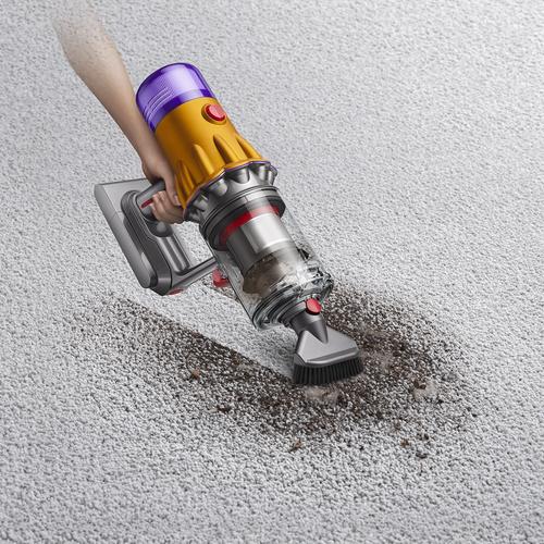 Вертикална прахосмукачка Dyson V12 Slim Detect Absolute 2023 448884-01, 545 W, 0.35 л, 60 мин автономия, осветление, 3 режима на почистване, черно/жълто