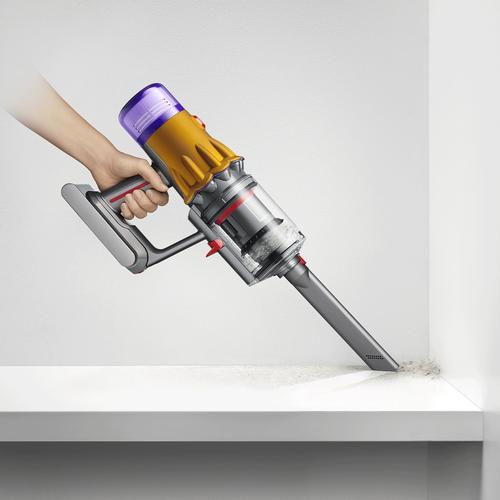 Вертикална прахосмукачка Dyson V12 Slim Detect Absolute 2023 448884-01, 545 W, 0.35 л, 60 мин автономия, осветление, 3 режима на почистване, черно/жълто