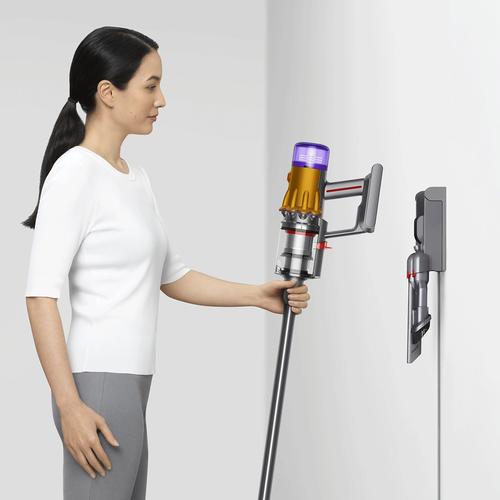 Вертикална прахосмукачка Dyson V12 Slim Detect Absolute 2023 448884-01, 545 W, 0.35 л, 60 мин автономия, осветление, 3 режима на почистване, черно/жълто