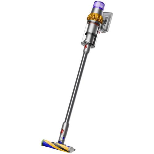 Вертикална прахосмукачка Dyson V15 Detect Absolute, LCD дисплей, 660 W, 0.77 л, Автономия 60 мин, Жълт/Никел Вертикална прахосмукачка Dyson V15 Detect Absolute, LCD дисплей, 660 W, 0.77 л, Автономия 60 мин, Жълт/Никел