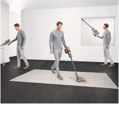 Вертикална прахосмукачка Dyson V15 Detect Absolute, LCD дисплей, 660 W, 0.77 л, Автономия 60 мин, Жълт/Никел Вертикална прахосмукачка Dyson V15 Detect Absolute, LCD дисплей, 660 W, 0.77 л, Автономия 60 мин, Жълт/Никел